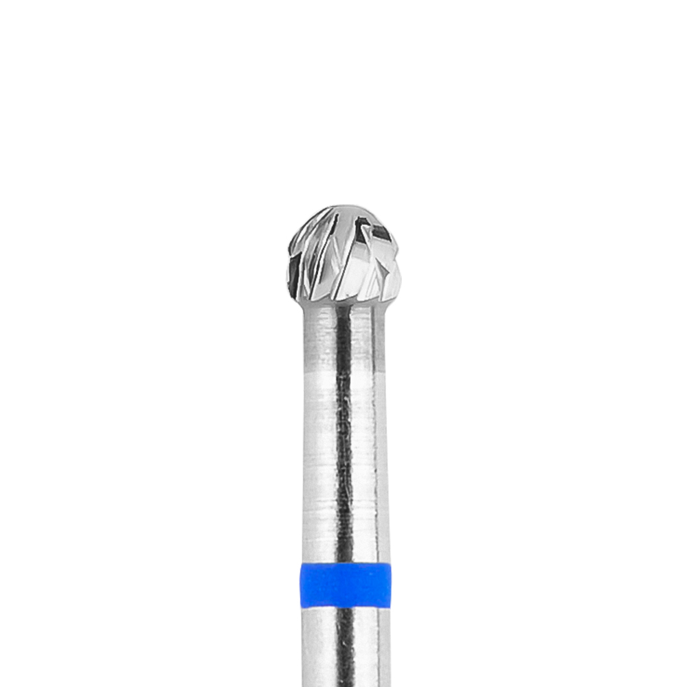 Karbidová frézka na nehty - Koule - modrá - 3,1 mm